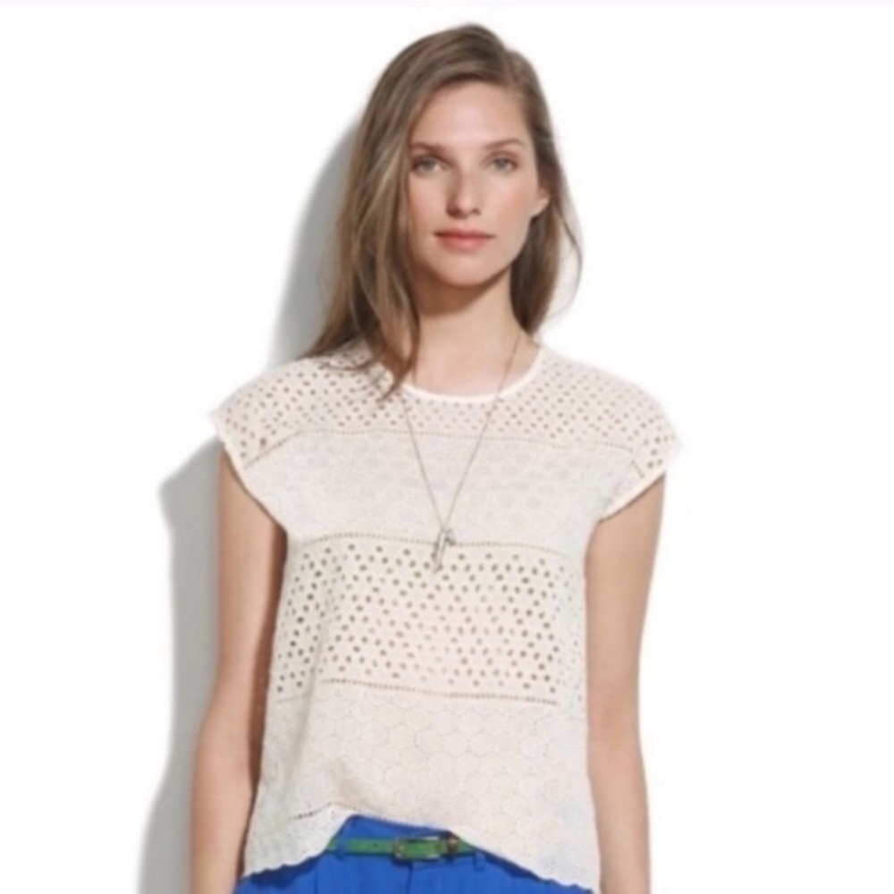 Broadway&broome Geo Eyelet Top